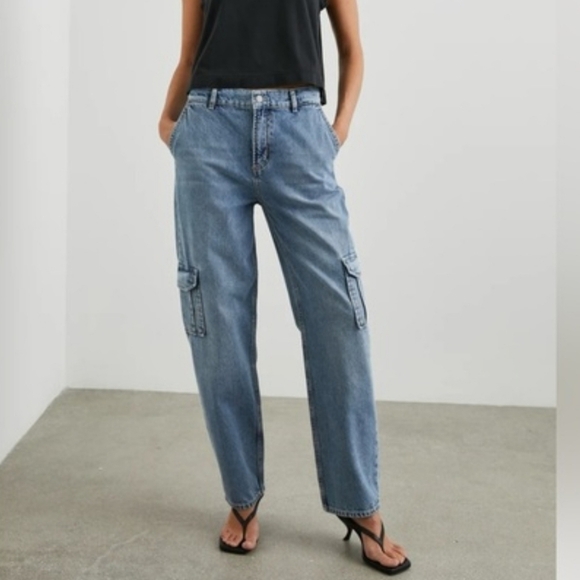 Rails Pants - Rails Speedway Cargo Relaxed Boyfriend Pant Breezy Blue Wash Relaxed Denim Jeans